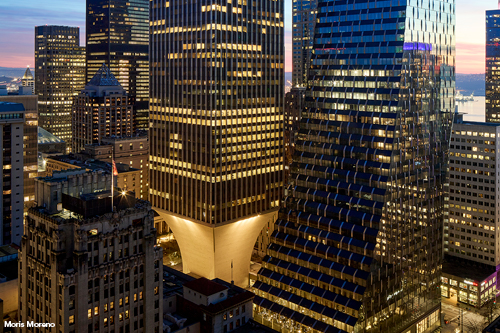 Rainier Square and Rainier Tower at twilight